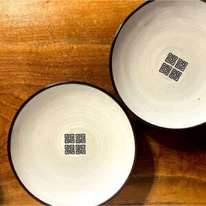 Two Large 8 1/2" Seoul International School Ceramic Bowls